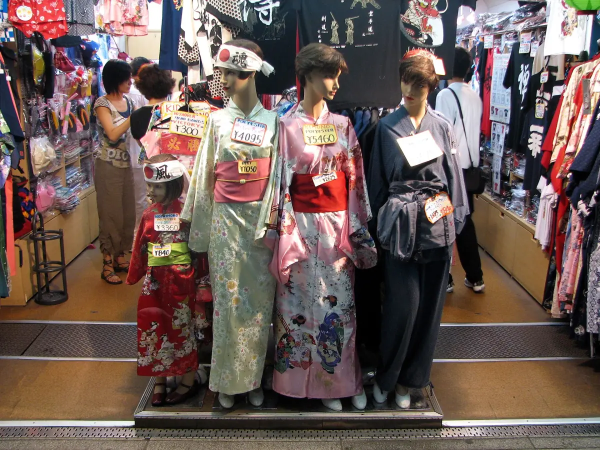 Kimono on display in Asakusa