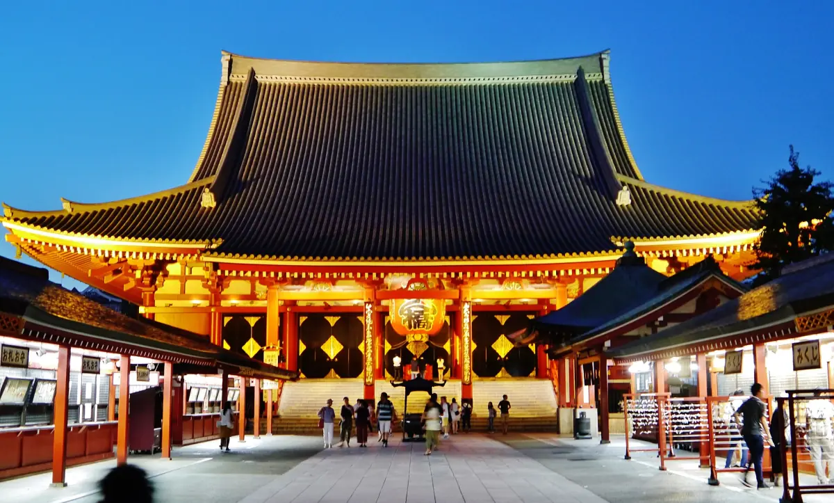 Senso-ji lit up at night
